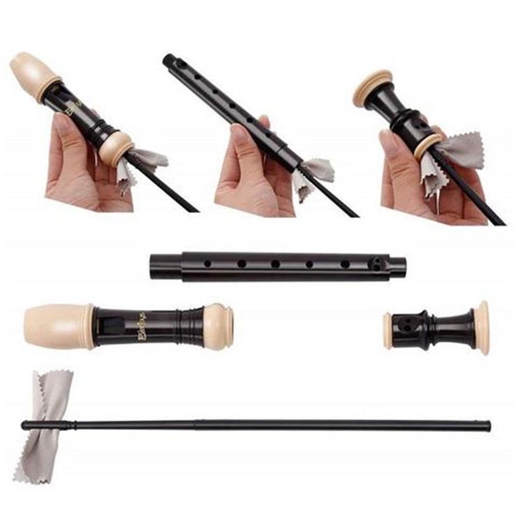 Soprano Descant Recorder 8 Hole With Cleaning Rod Case Instruction