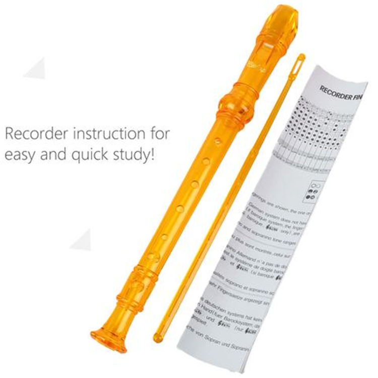 Soprano Descant Recorder-8 Hole Flute w/Cleaning Rod Bag Instruction