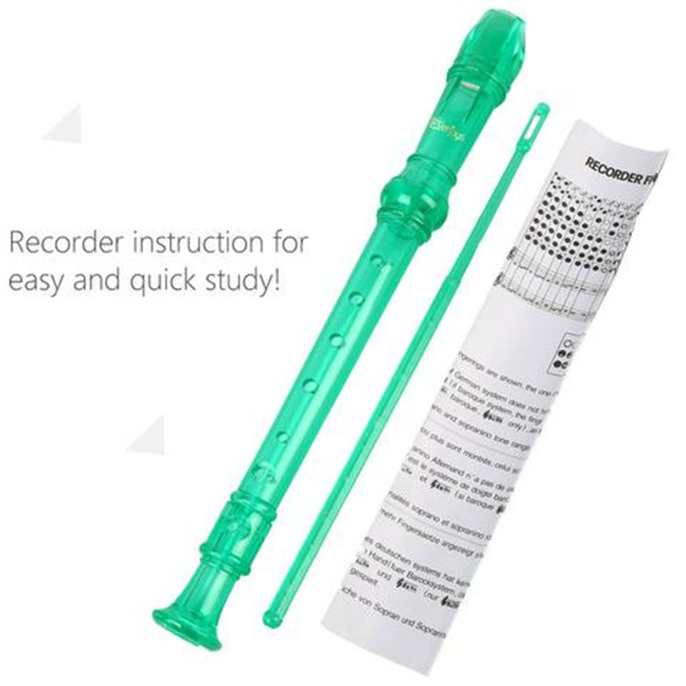Soprano Descant Recorder 8 Hole Flute w/ Cleaning Rod Bag Instruction