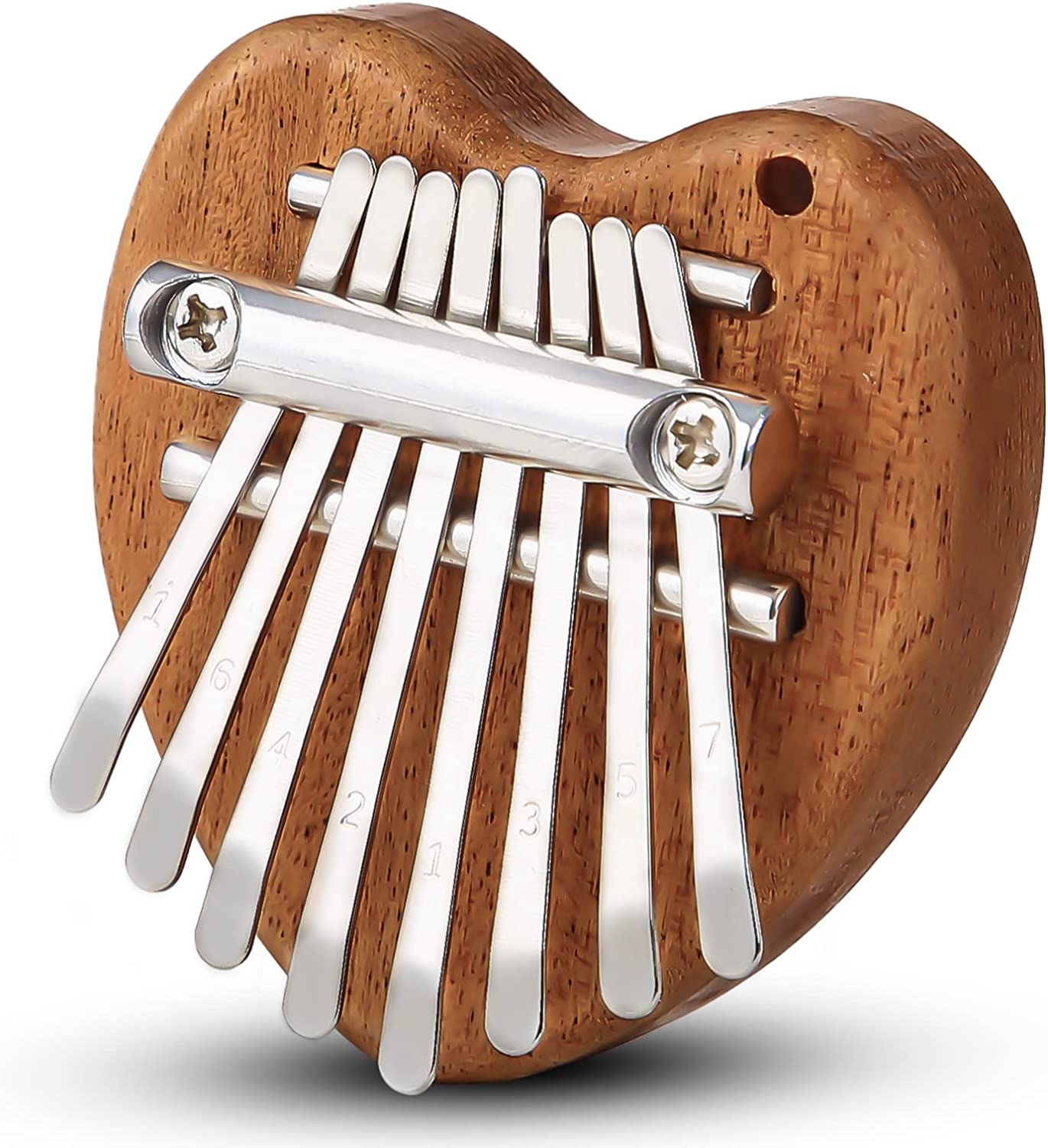 Mini Kalimba Thumb Piano 8 Keys（Wooden Heart）