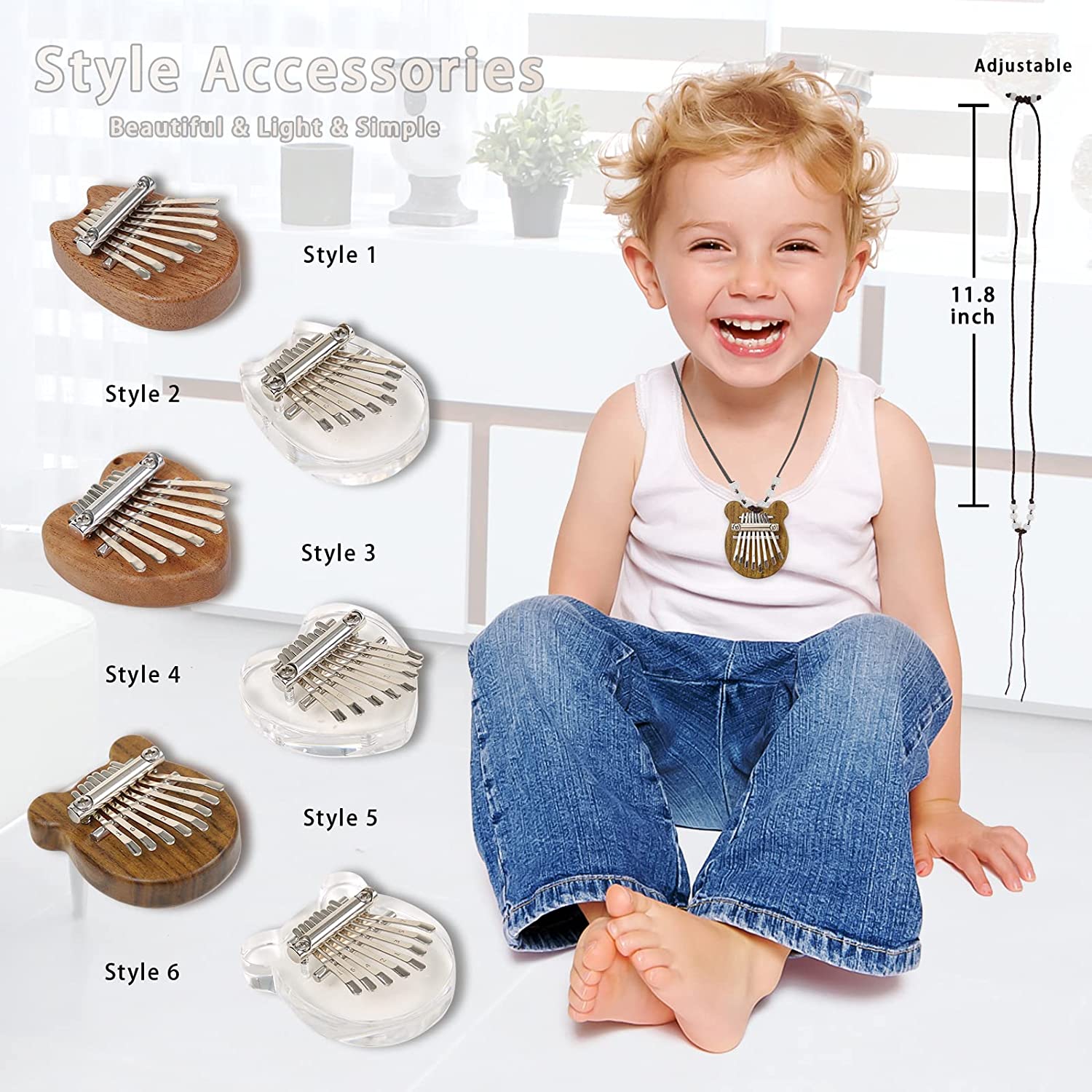 Mini Kalimba Thumb Piano 8 Keys(Wooden Bear)