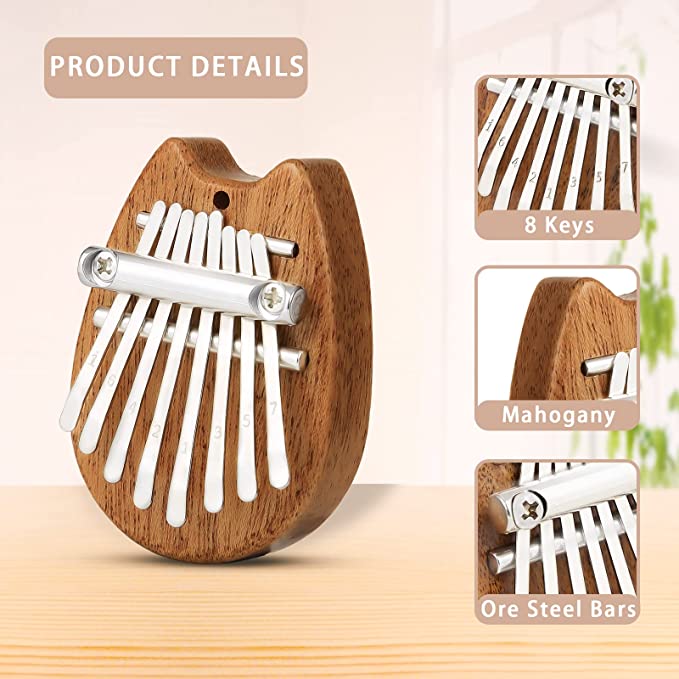 Mini Kalimba Thumb Piano 8 Keys(Wooden Fox)