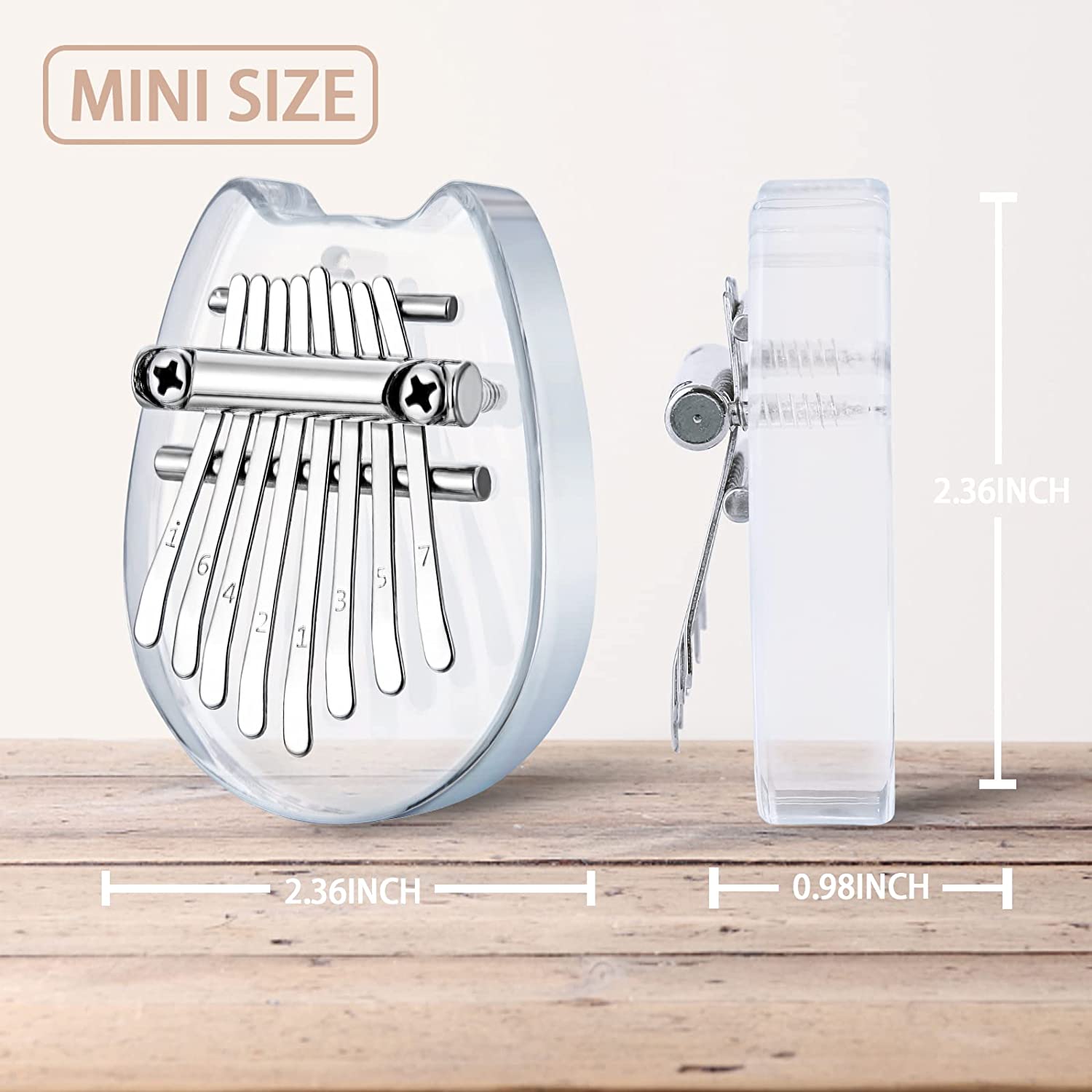 Mini Kalimba Thumb Piano 8 Keys(Acrylic Fox)