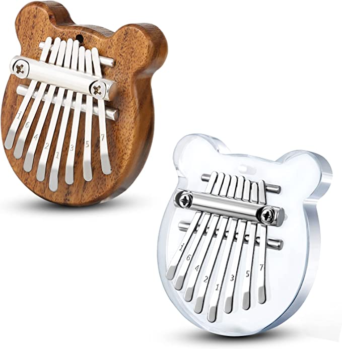 2 Pack Mini Kalimba Thumb Piano 8 Keys (Bear)