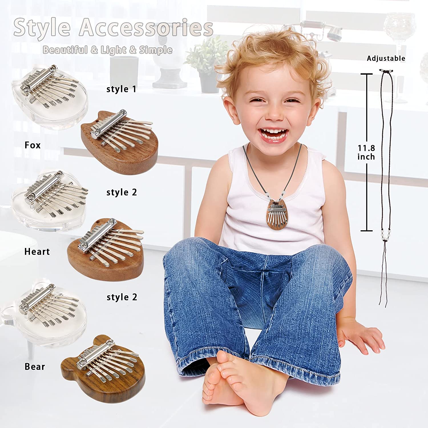 2 Pack Mini Kalimba Thumb Piano 8 Keys (Fox)