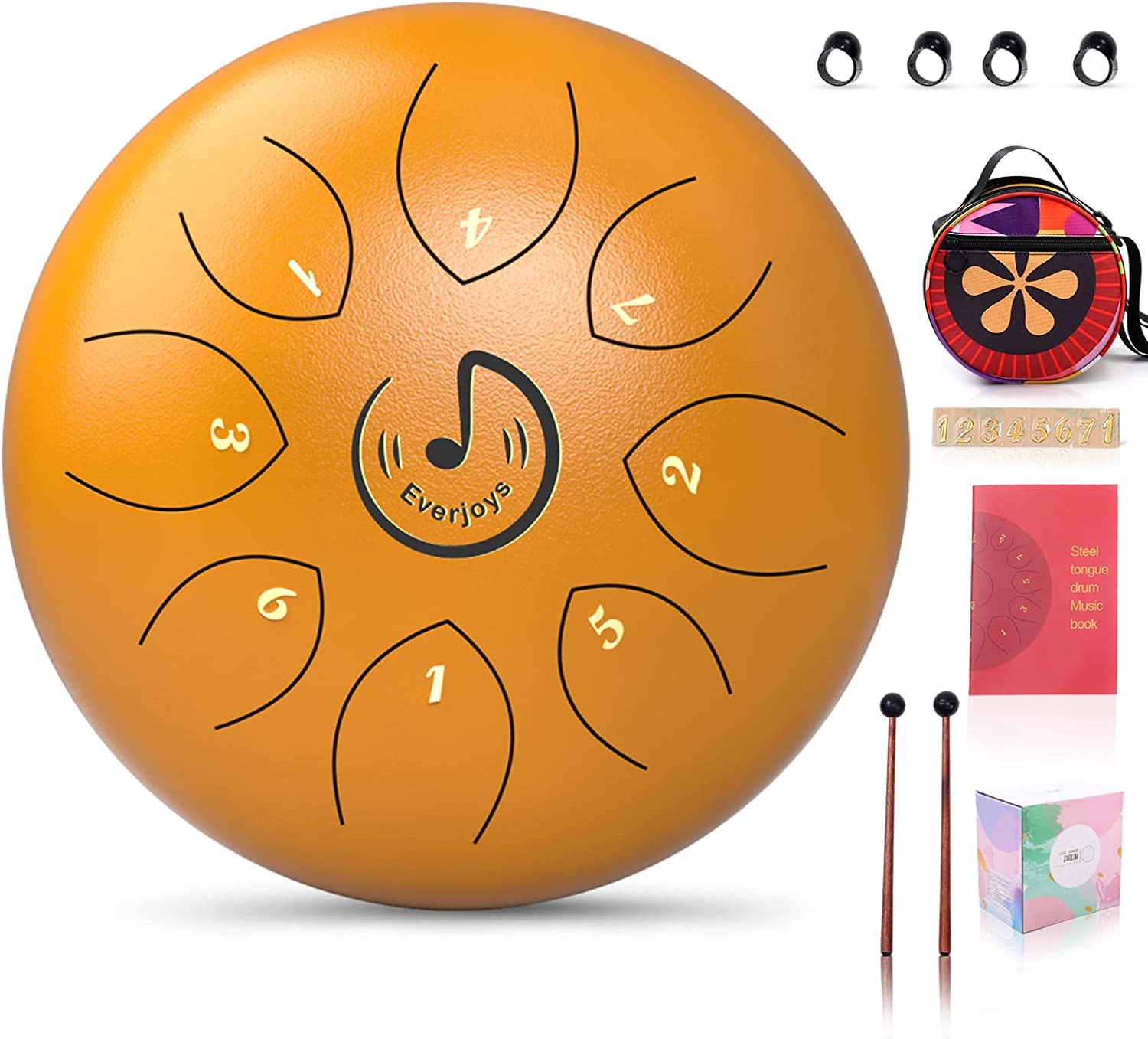 Steel Tongue Drum 8 Notes 6 Inches C-Key(Gold)