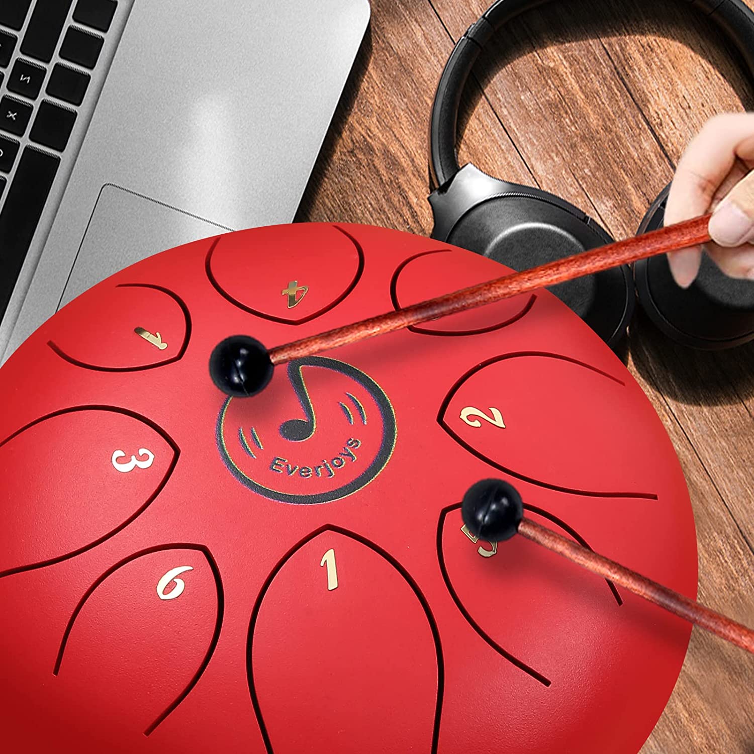 Steel Tongue Drum 8 Notes 6 Inches C-Key(Red)