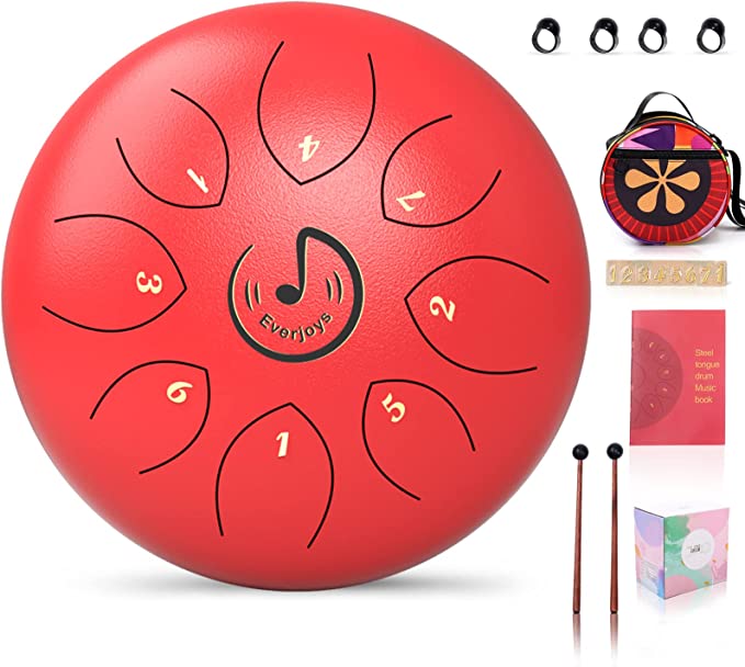 Steel Tongue Drum 8 Notes 6 Inches C-Key(Red)