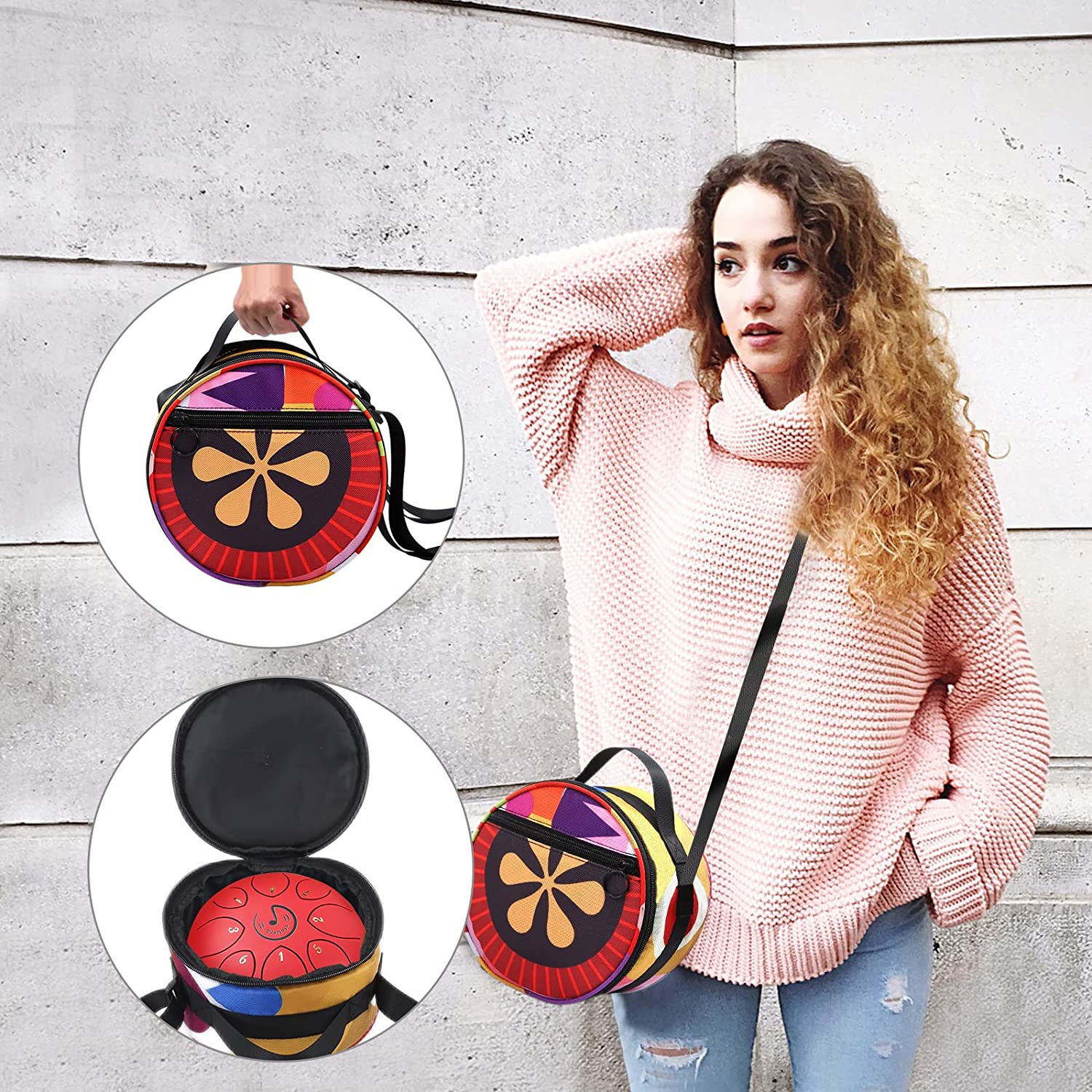 Steel Tongue Drum 8 Notes 6 Inches C-Key(Red)