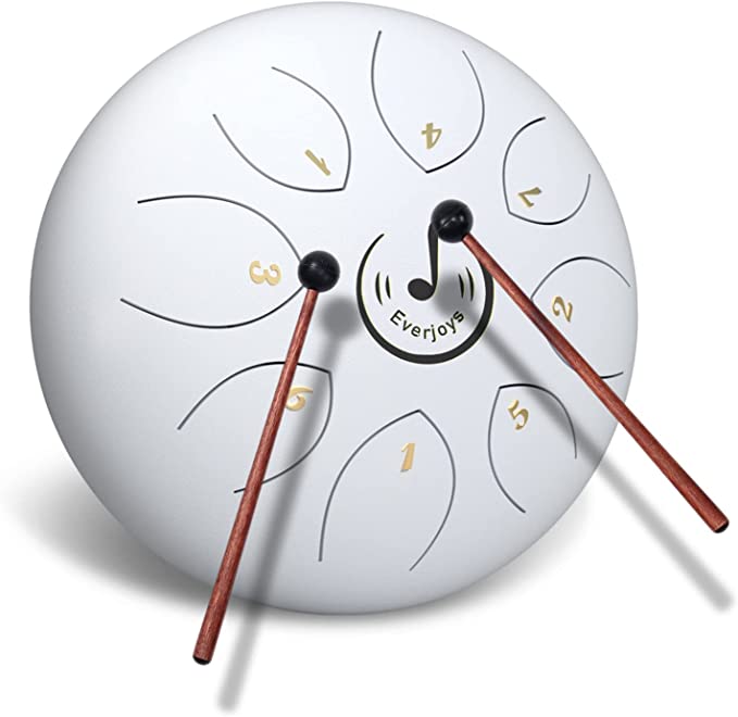 Steel Tongue Drum 8 Notes 6 Inches C-Key（White）